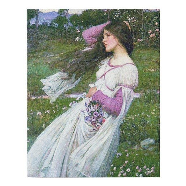Flowers in the Wind, John William Waterhouse Faux Canvas Print (Front)