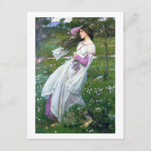Flowers in the Wind, John William Waterhouse Postcard