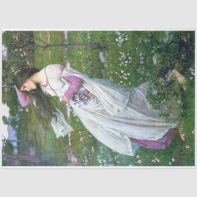 Flowers in the Wind, John William Waterhouse Tissue Paper (Front)