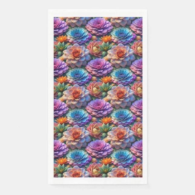 Flowers In Three D Paper Guest Towels (Front)