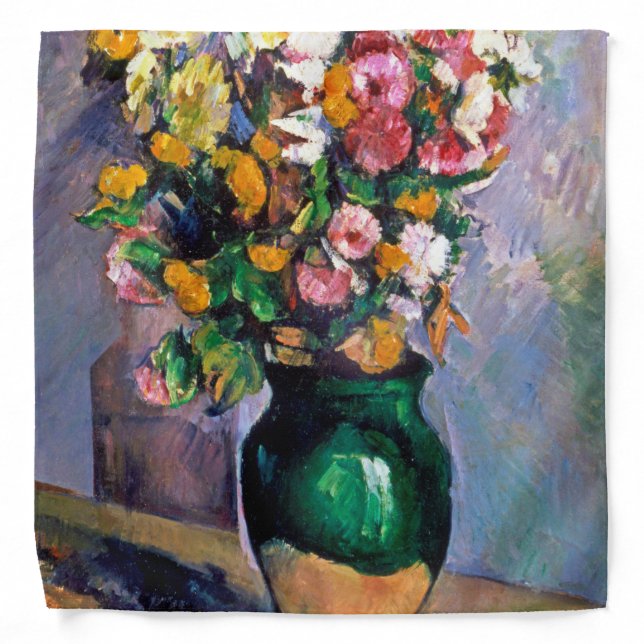 Flowers in Vase, Cezanne Bandana (Front)