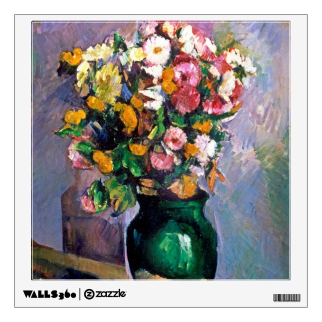 Flowers in Vase, Cezanne Wall Decal (Front)