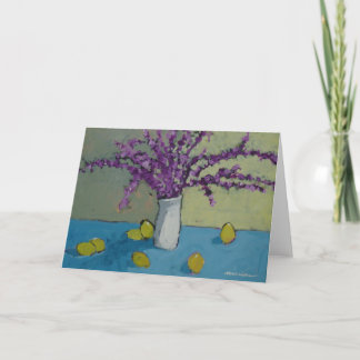 Flowers in Vase Greeting Card . Flowers & Lemons