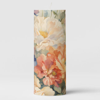 flowers in vase pillar candle