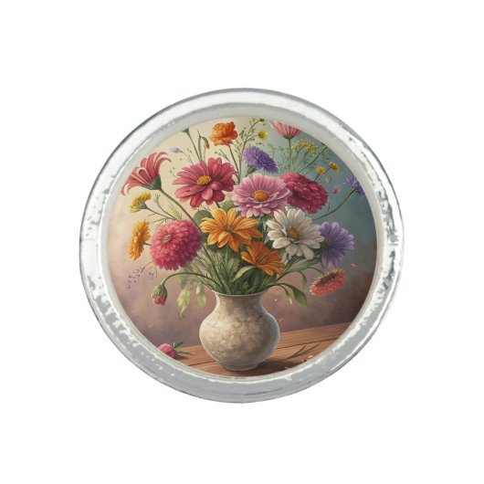 Flowers in vase ring (Front)