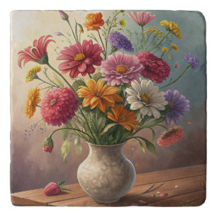 Flowers in vase trivet