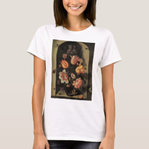 Flowers in Vase, Vintage Baroque Floral Still Life T-Shirt