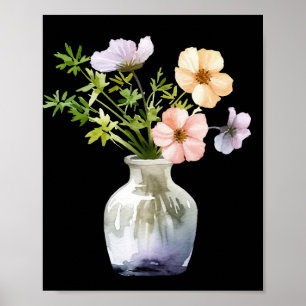 Flowers in Vase Watercolor Art Print
