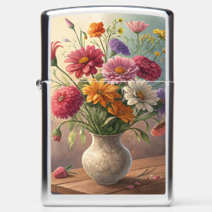 Flowers in vase zippo lighter