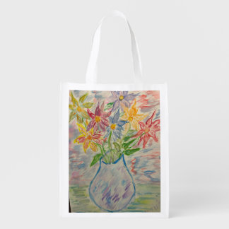 Flowers in Water Grocery Bag