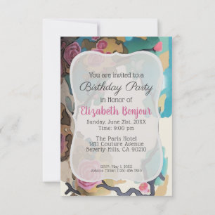 Flowers in Watercolor PAPER & SIZE OPTIONS- RSVP & Invitation