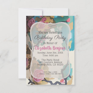 Flowers in Watercolor PAPER & SIZE OPTIONS- RSVP & Invitation
