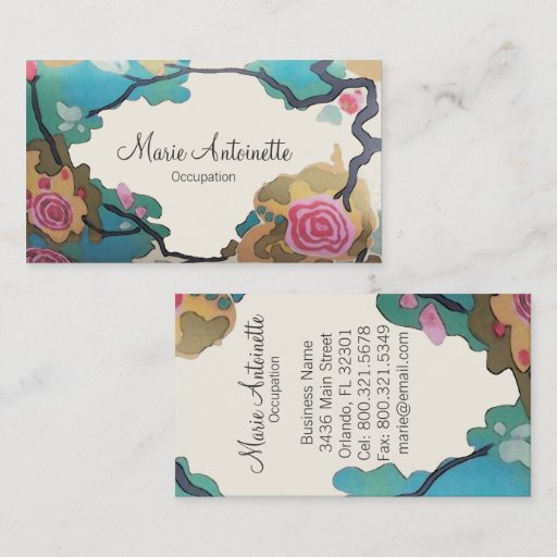 Customizable Flowers in Watercolors ~ Business Cards