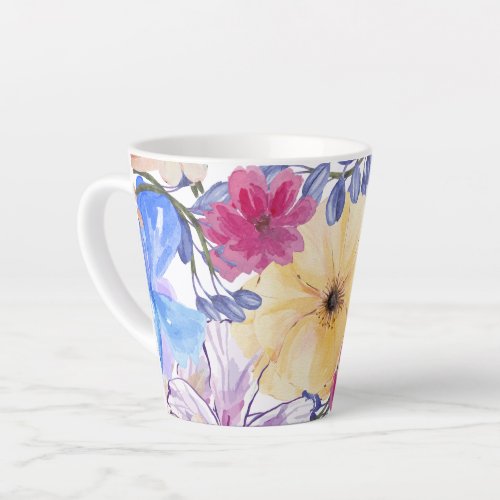 Flowers in watercolors latte mug