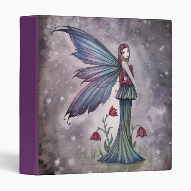 Flowers in Winter Fairy Fantasy Art Binder (Front/Spine)