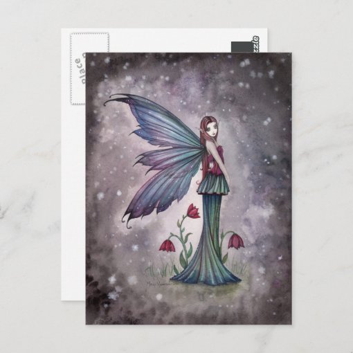 Flowers In Winter Fairy Fantasy Postcard 