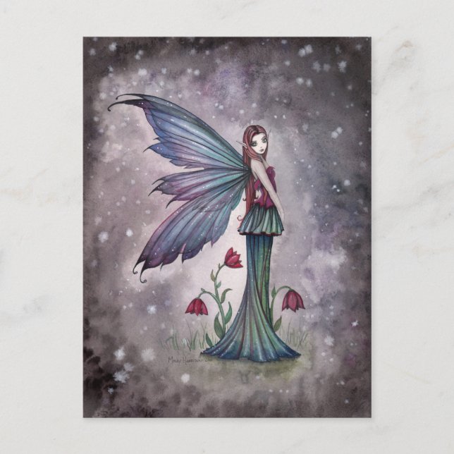 Flowers in Winter Fairy Fantasy Postcard (Front)