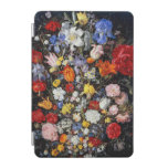 Flowers in Wooden Vessel, Jan Brueghel the Elder iPad Mini Cover