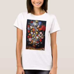 Flowers in Wooden Vessel, Jan Brueghel the Elder T-Shirt