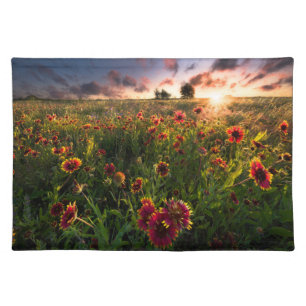 Flowers Indian Blanket Wildflower Texas Cloth Placemat