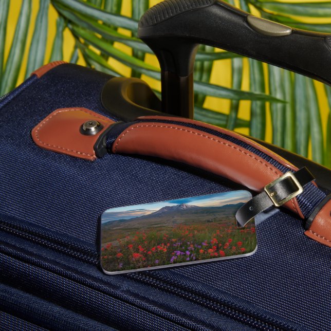 Flowers | Indian Paintbrush & Penstemon Luggage Tag (Front Insitu 3)