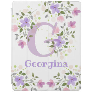 Flowers, Initial, and Name Abigail iPad Smart Cover