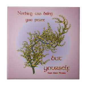 Flowers Inner Peace Inspirational Quote Tile