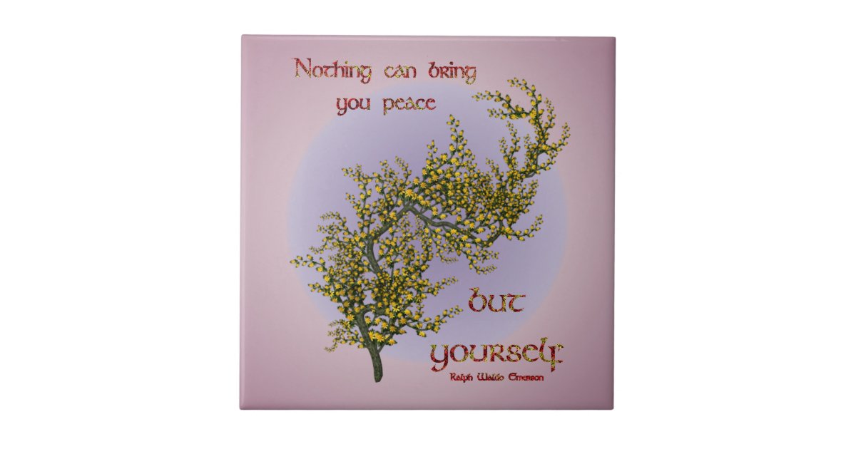 Flowers Inner Peace Inspirational Quote Tile Zazzle