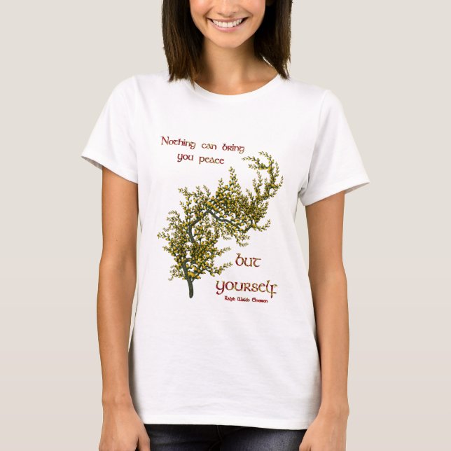 Flowers Inspirational Inner Peace Quote  T-Shirt (Front)