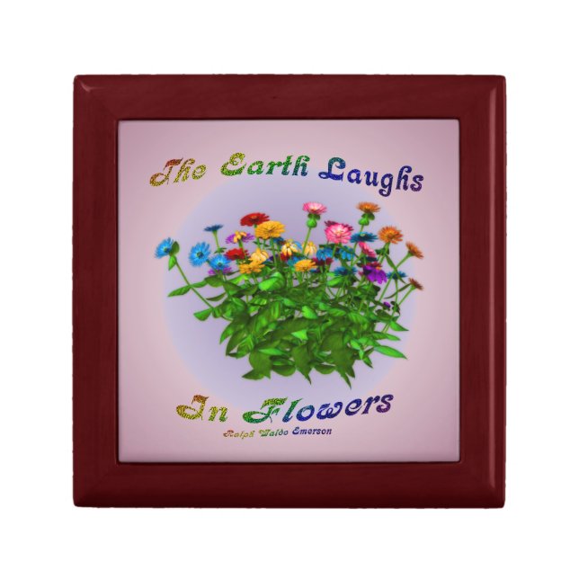 Flowers Inspirational Quote Jewelry Box (Front)