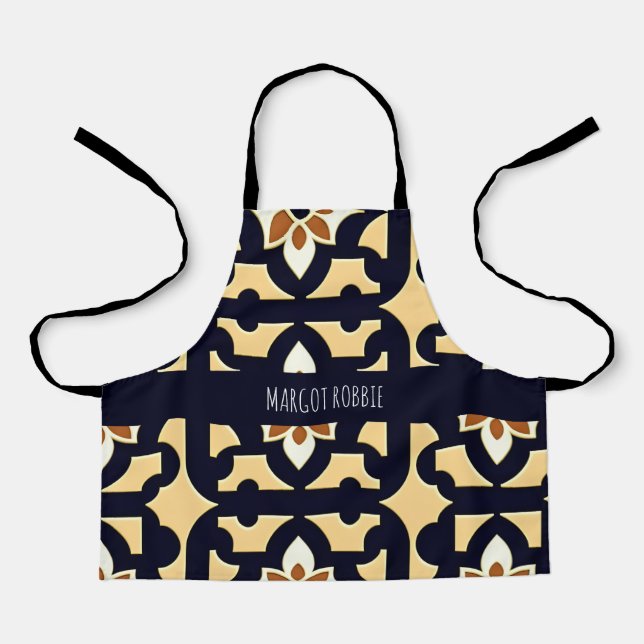 Flowers Isometric in Box Beige Botanical Pattern Apron (Front)