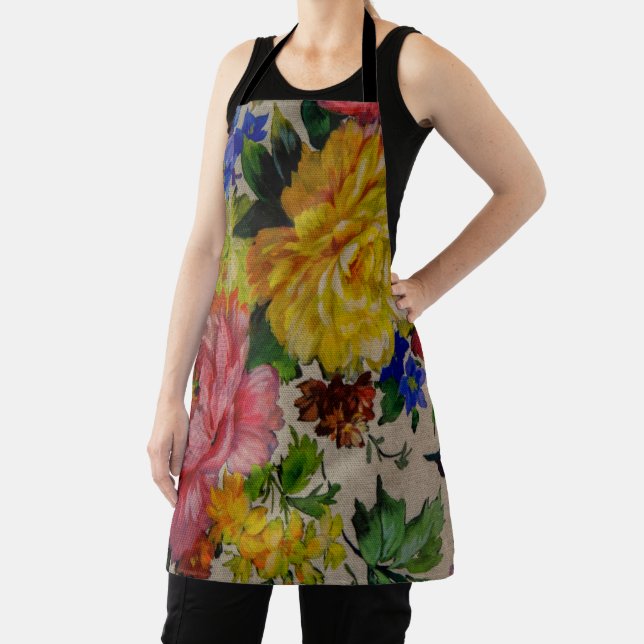 Flowers japandi colors texture apron (Insitu)