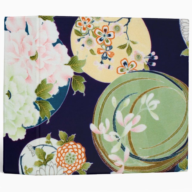 Flowers, Japanese Design 3 Ring Binder (Front/Spine)