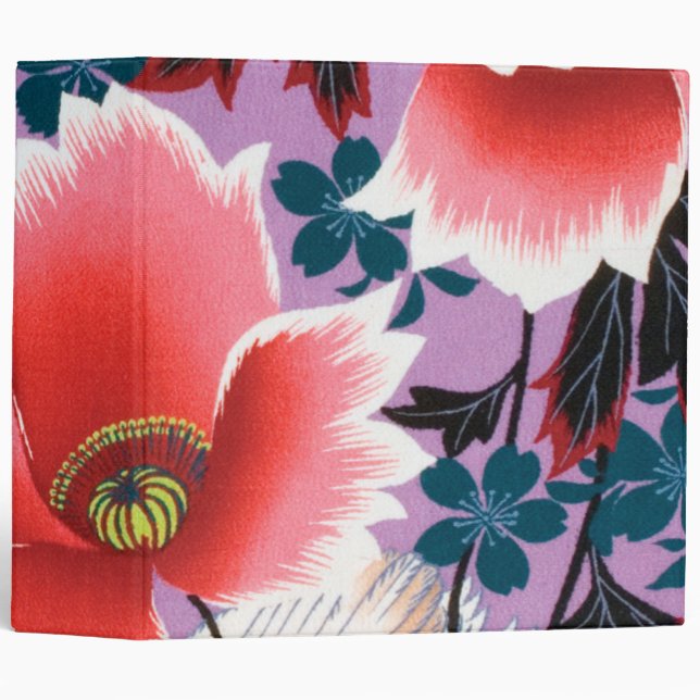 Flowers, Japanese Design 3 Ring Binder (Front/Spine)