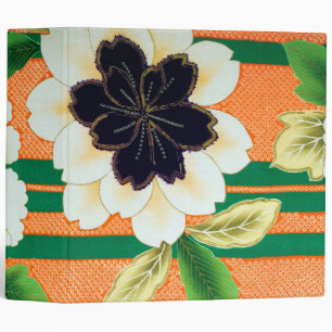Flowers, Japanese Design 3 Ring Binder