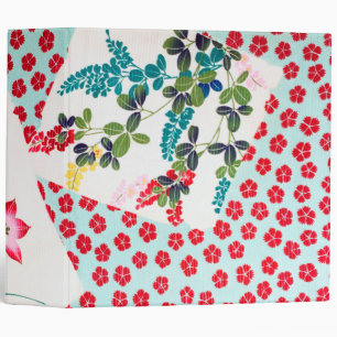 Flowers, Japanese Design 3 Ring Binder