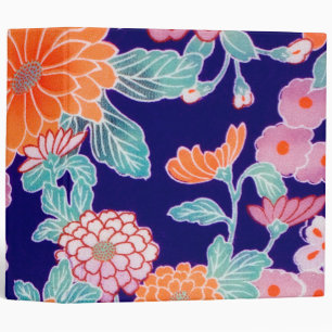 Flowers, Japanese Design 3 Ring Binder
