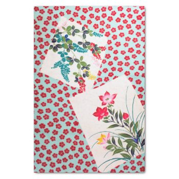 Flowers  Japanese Floral Design Tissue Paper by Wagaraya at Zazzle