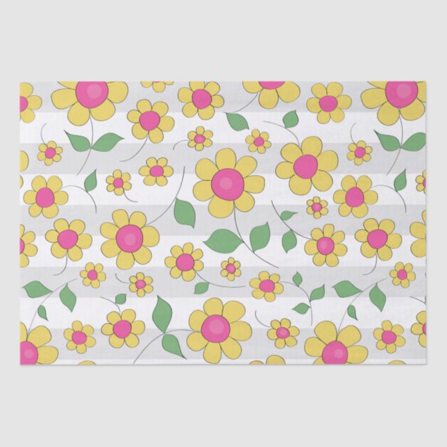 Flowers kids paint happy spring doodles tissue paper (Front)