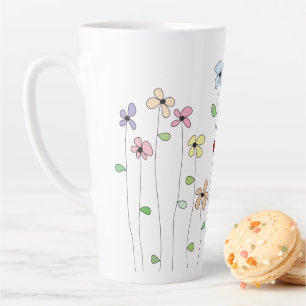 Flowers & Ladybug Latte Mug