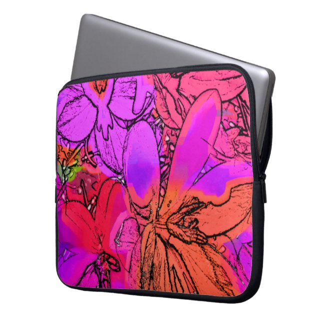 FLOWERS LAPTOP SLEEVE (Front Left)