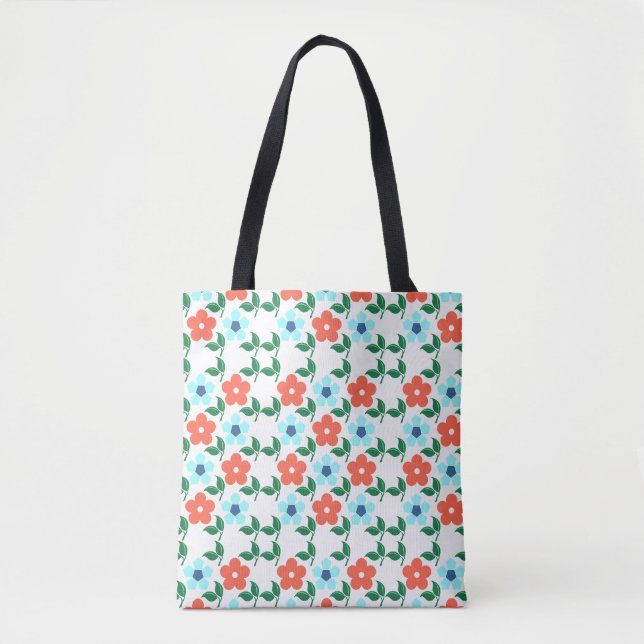 Flowers & Leaf All Over Tote Bag (Front)