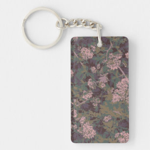 Flowers, leafs, and camouflage keychain
