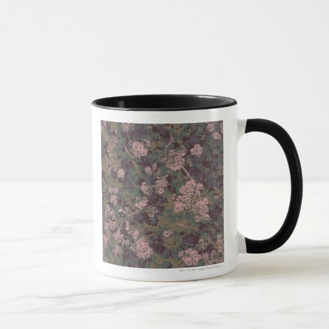 Flowers, leafs, and camouflage mug (Right)