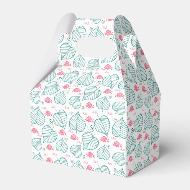 Flowers, Leaves and Swirls Favor Box (Front Side)