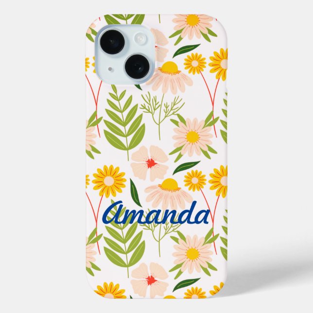 Flowers & Leaves Garden Pattern Case-Mate iPhone Case (Back)