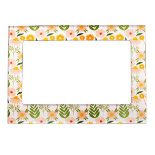 Flowers & Leaves Garden Pattern Magnetic Frame