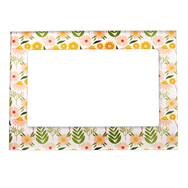 Flowers & Leaves Garden Pattern Magnetic Frame (Front)