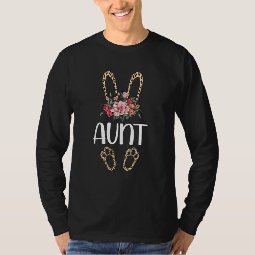 Flowers Leopard Aunt Bunny Easter Day Cute Women G T_Shirt