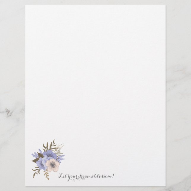 Flowers, Let Your Dreams Blossom! Stationery (Front)